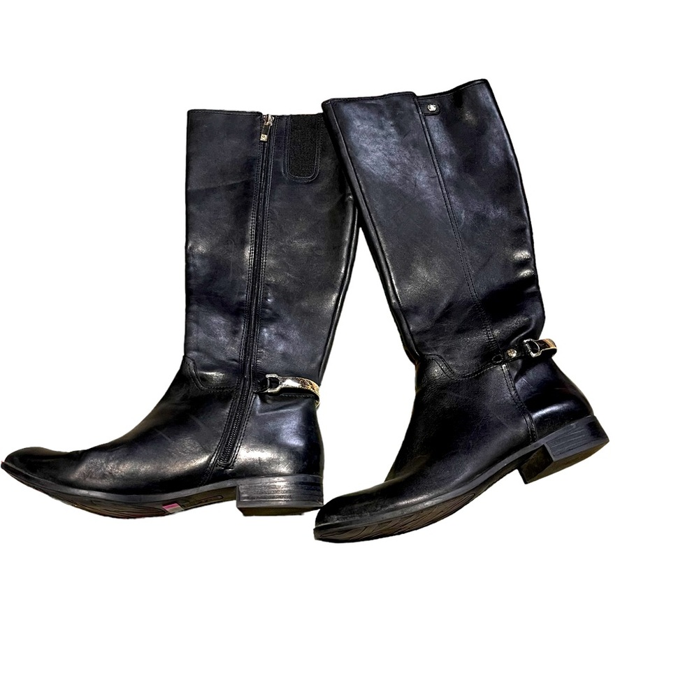Black Anne Klein iflex knee high boots.